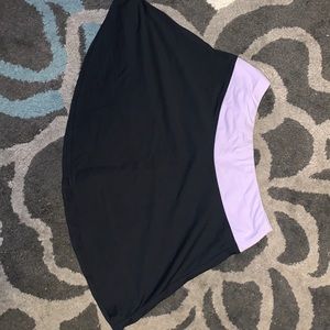 Purple and black tennis skirt